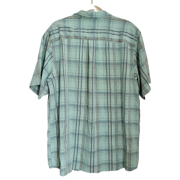 Columbia Shirt Mens XL Green Plaid Button Short Sleeve Omni Wick Sun Protection - Picture 3 of 8
